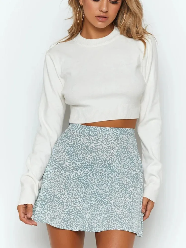 High Waist Pleated Mini Skirt - multiple prints
