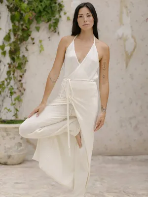 Honey Cotton Knit Wrap Dress