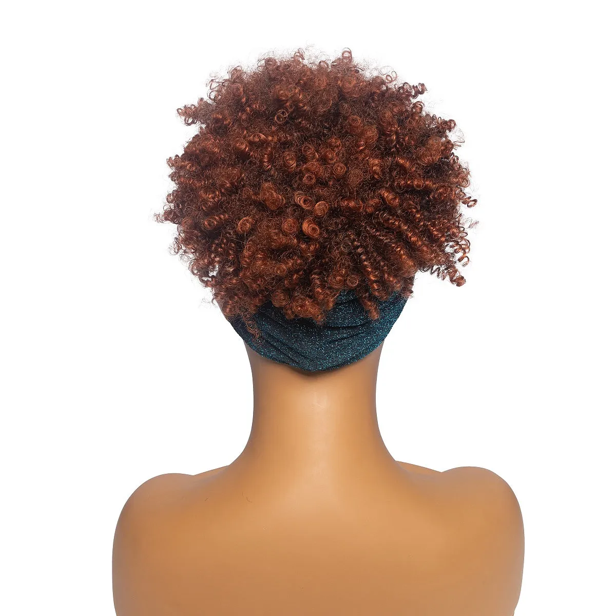 Hot Sexy Kinky Mixed Brown Curly Wig with Headband