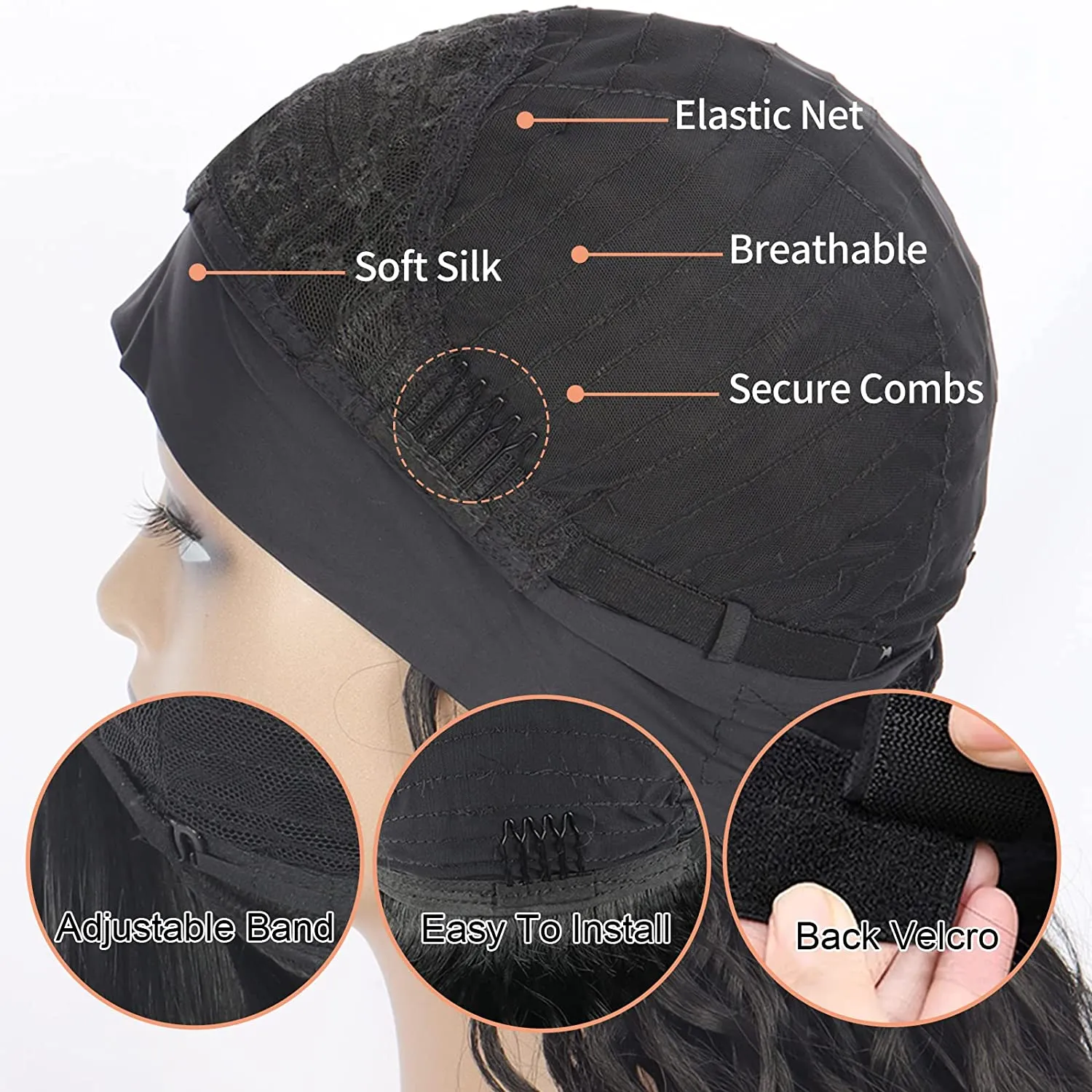 Hot Wavy Headbands For Wigs Natural Black Color, 16 Inch. Wavy Headbands For Wigs Natural Black Color, 16 Inch.