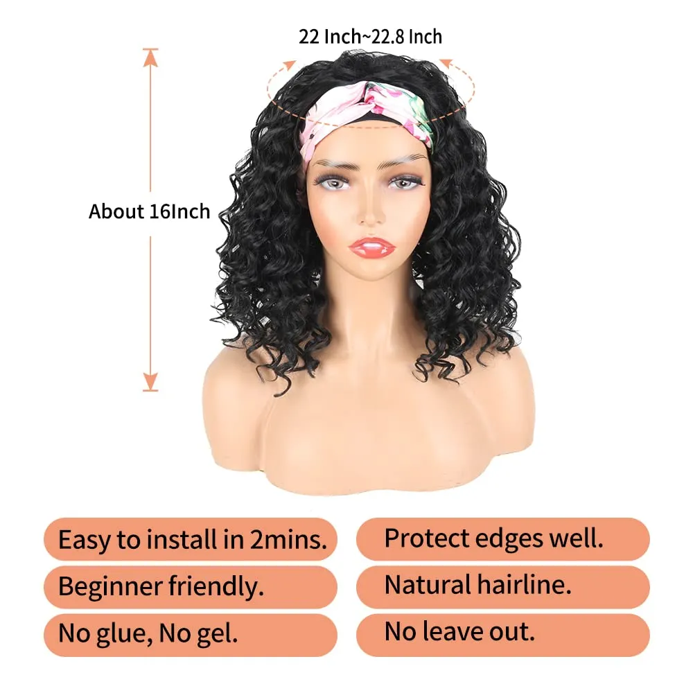 Hot Wavy Headbands For Wigs Natural Black Color, 16 Inch. Wavy Headbands For Wigs Natural Black Color, 16 Inch.