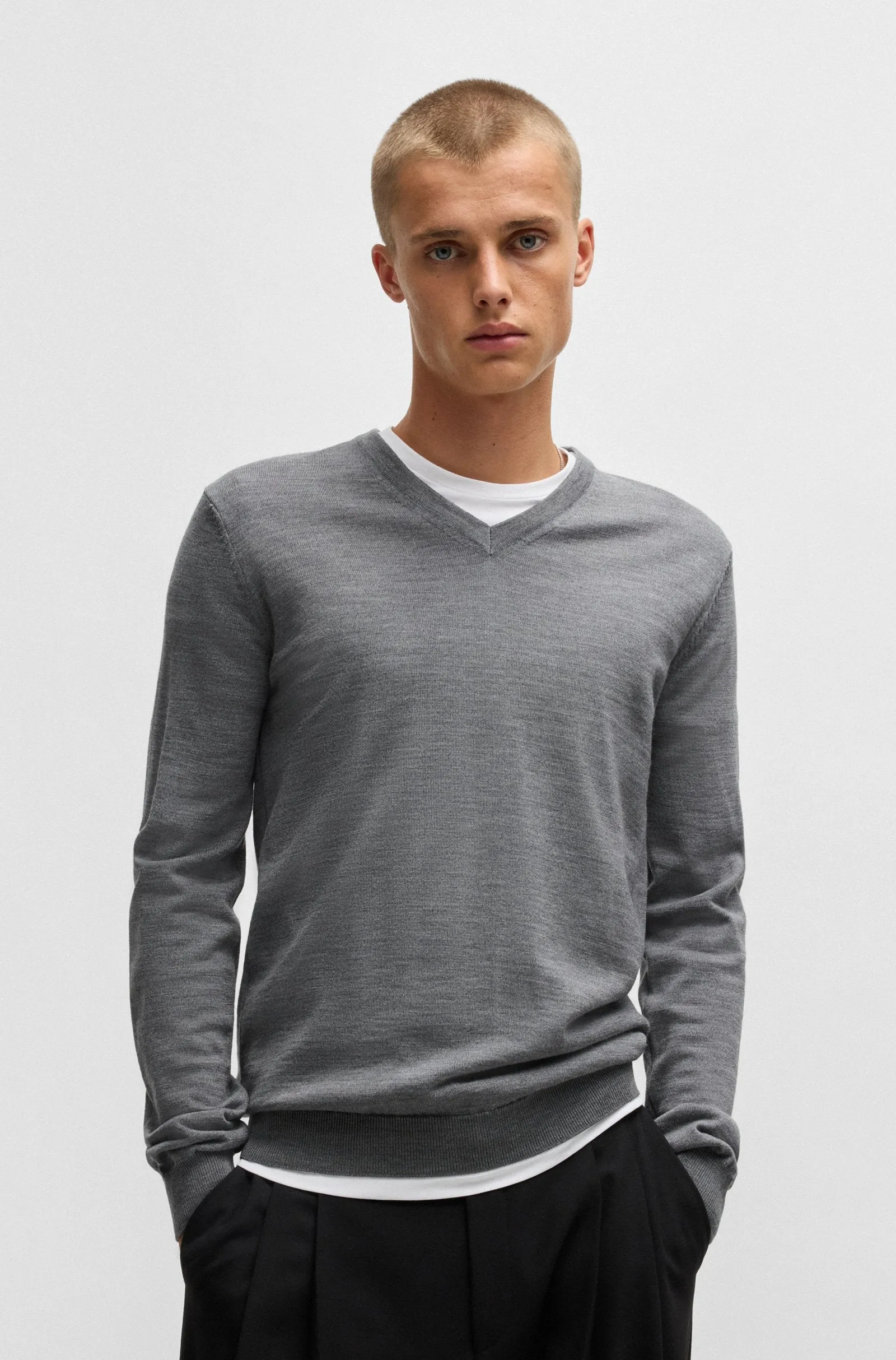 HUGO Sweaters Regular Fit in Wool - SAN VREDO-M 10243179 01-50474172