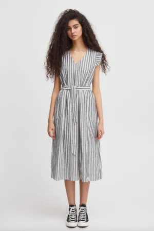 Ichi - Ihgry Dr14 Dress | Natural Stripe