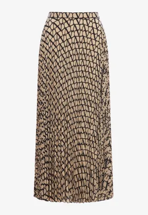 Iconographe Print Pleated Midi Skirt