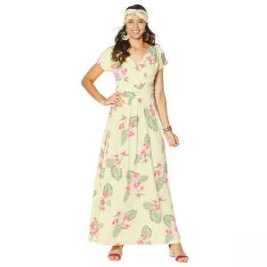 IMAN Women's Petite Boho Chic Knit Maxi Dress With Head Wrap