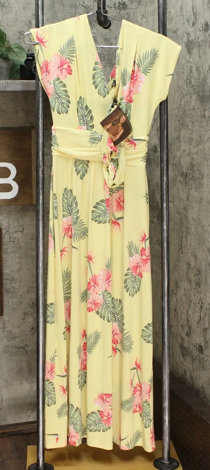 IMAN Women's Petite Boho Chic Knit Maxi Dress With Head Wrap