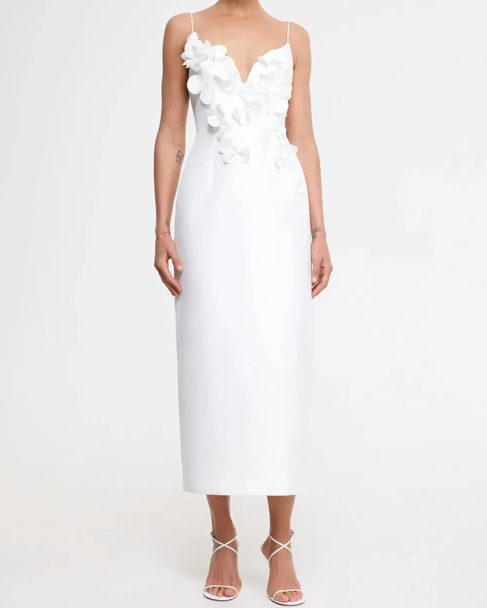 Ivory Isla Column Midi Dress