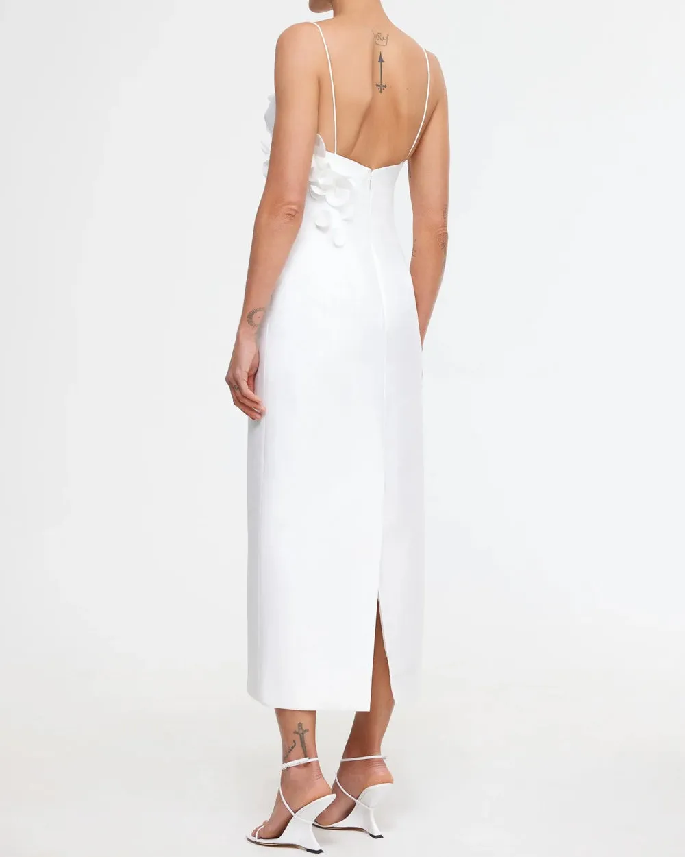 Ivory Isla Column Midi Dress