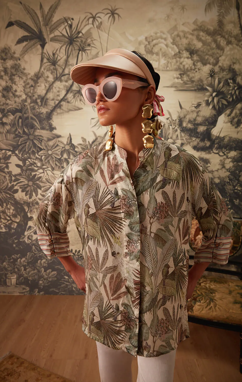 Ivory printed tunic