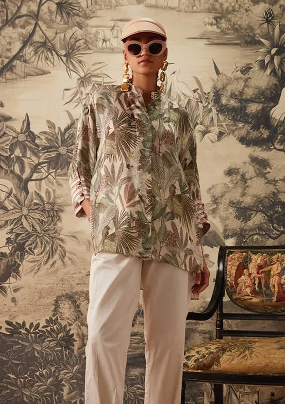 Ivory printed tunic