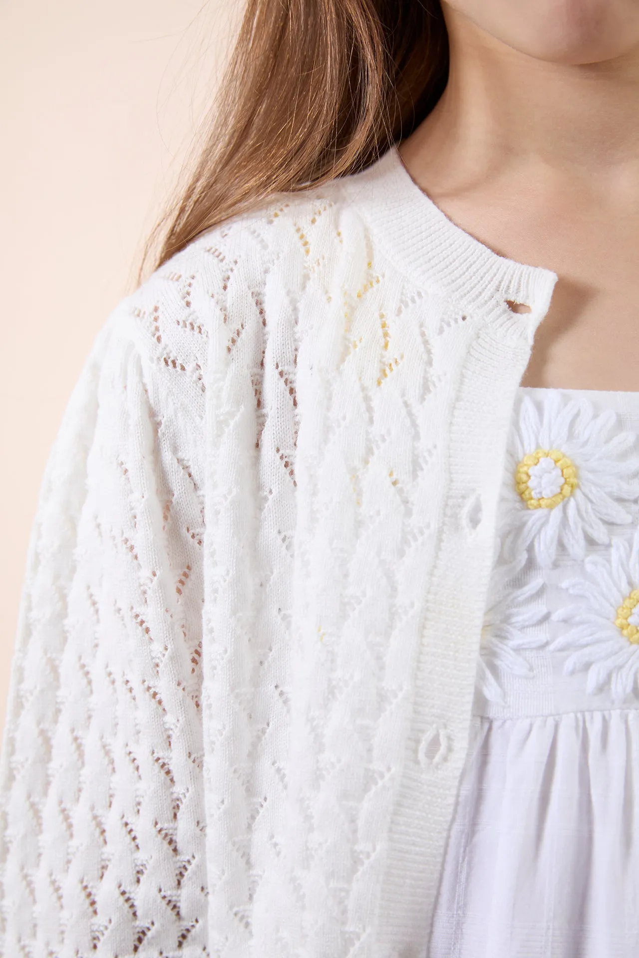 JARDIN D'ETE CARDIGAN C - Nacre