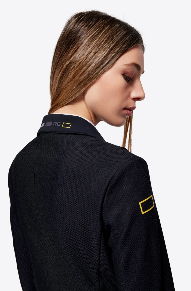 Jersey Mesh Riding Zip Jacket - Black/Gold Logo