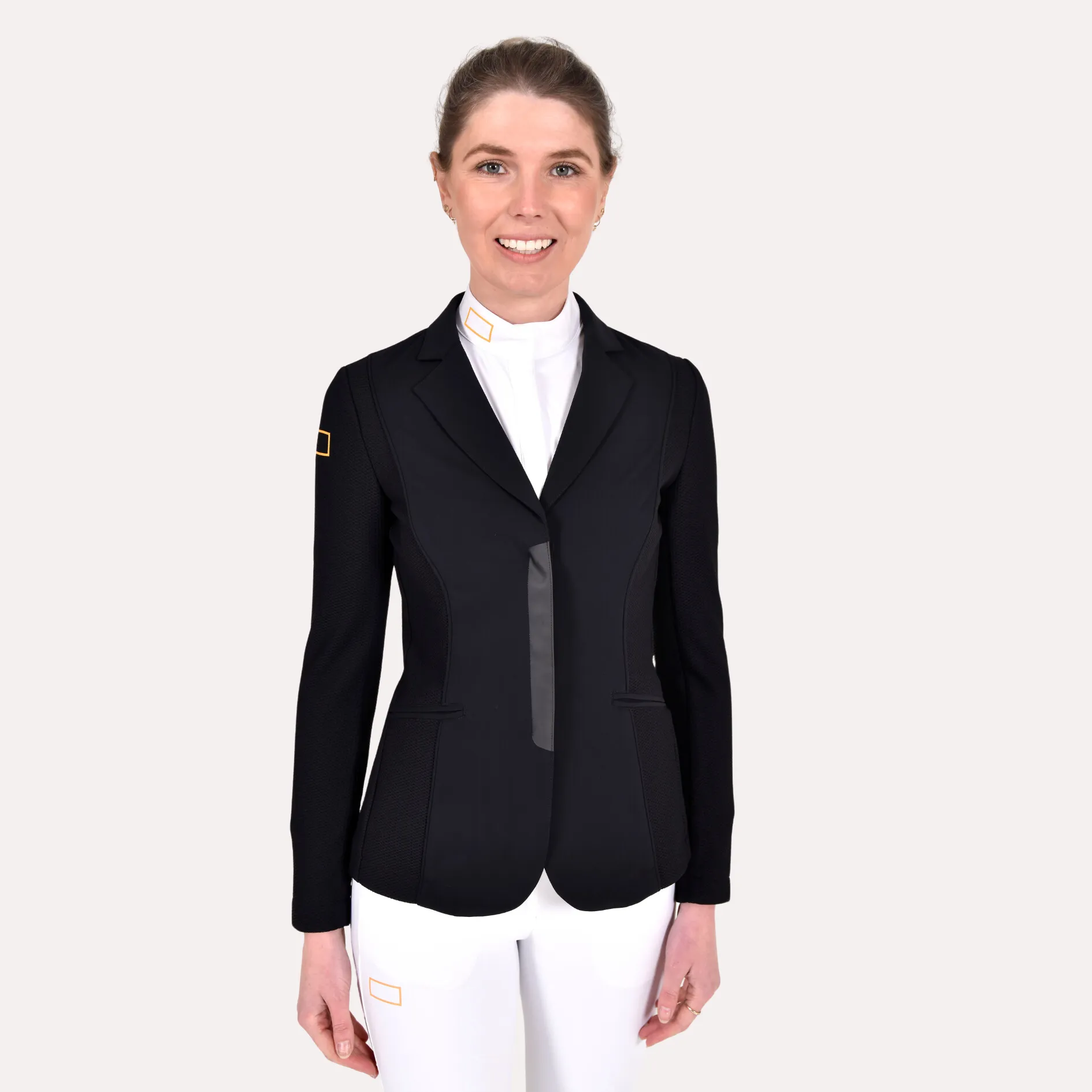 Jersey Mesh Riding Zip Jacket - Black/Gold Logo