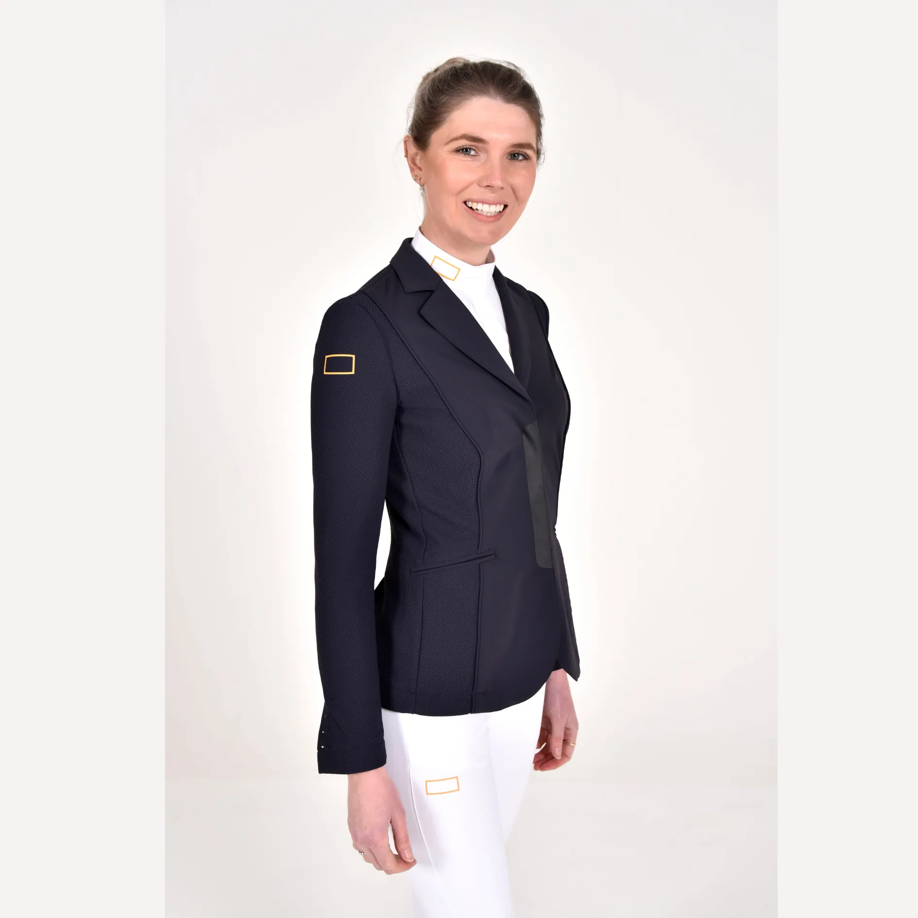 Jersey Mesh Riding Zip Jacket - Navy/Gold Logo