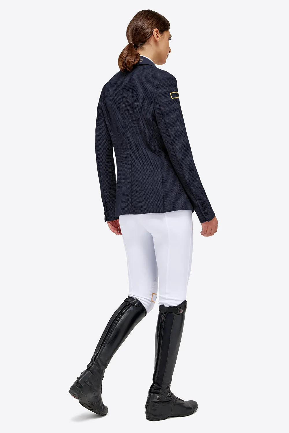 Jersey Mesh Riding Zip Jacket - Navy/Gold Logo