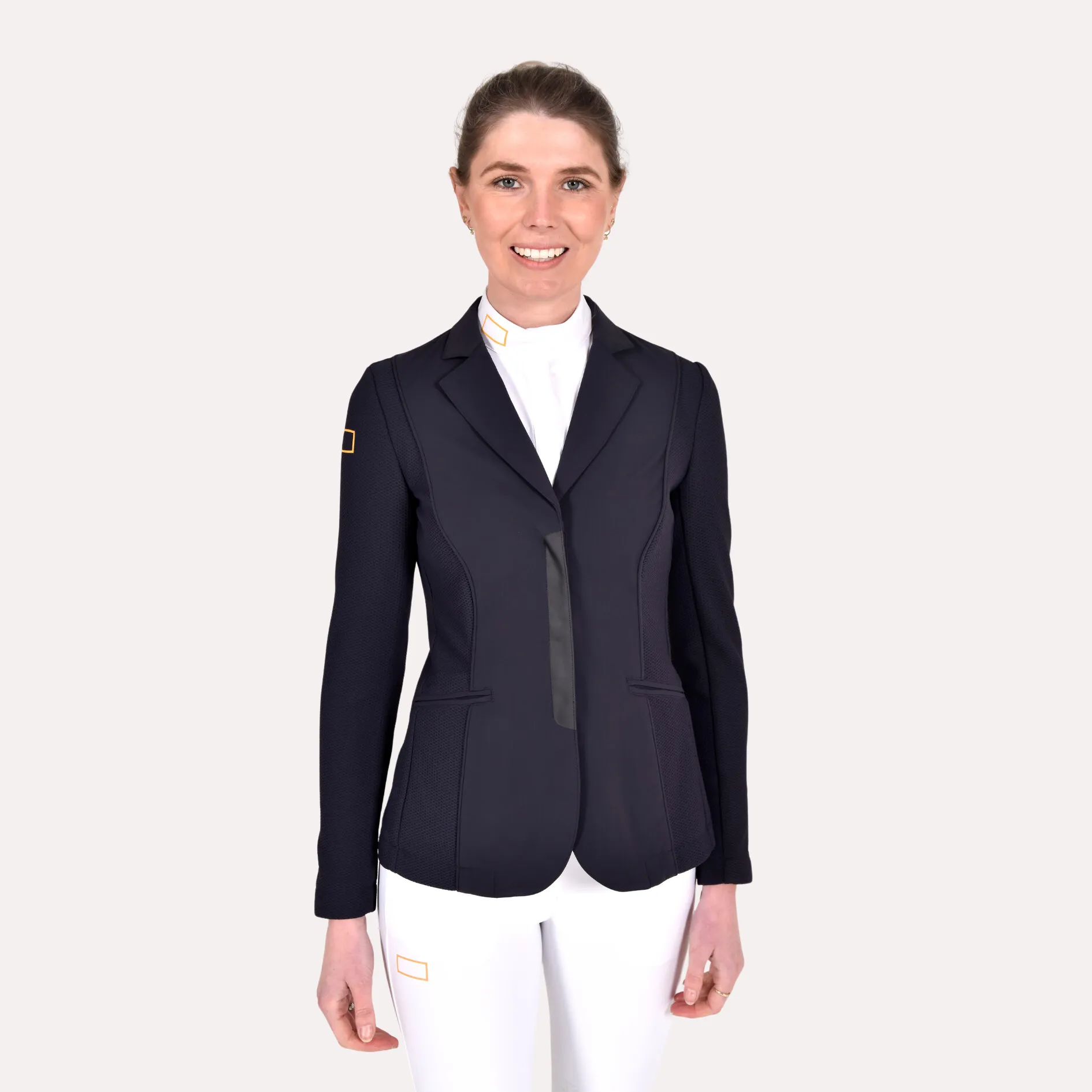 Jersey Mesh Riding Zip Jacket - Navy/Gold Logo