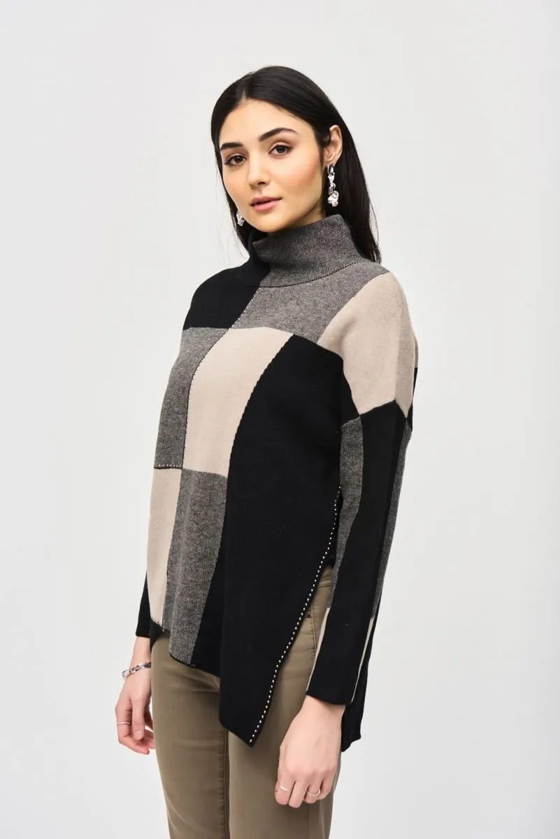 Joseph Ribkoff Color Block Pullover Sweater Top 243944