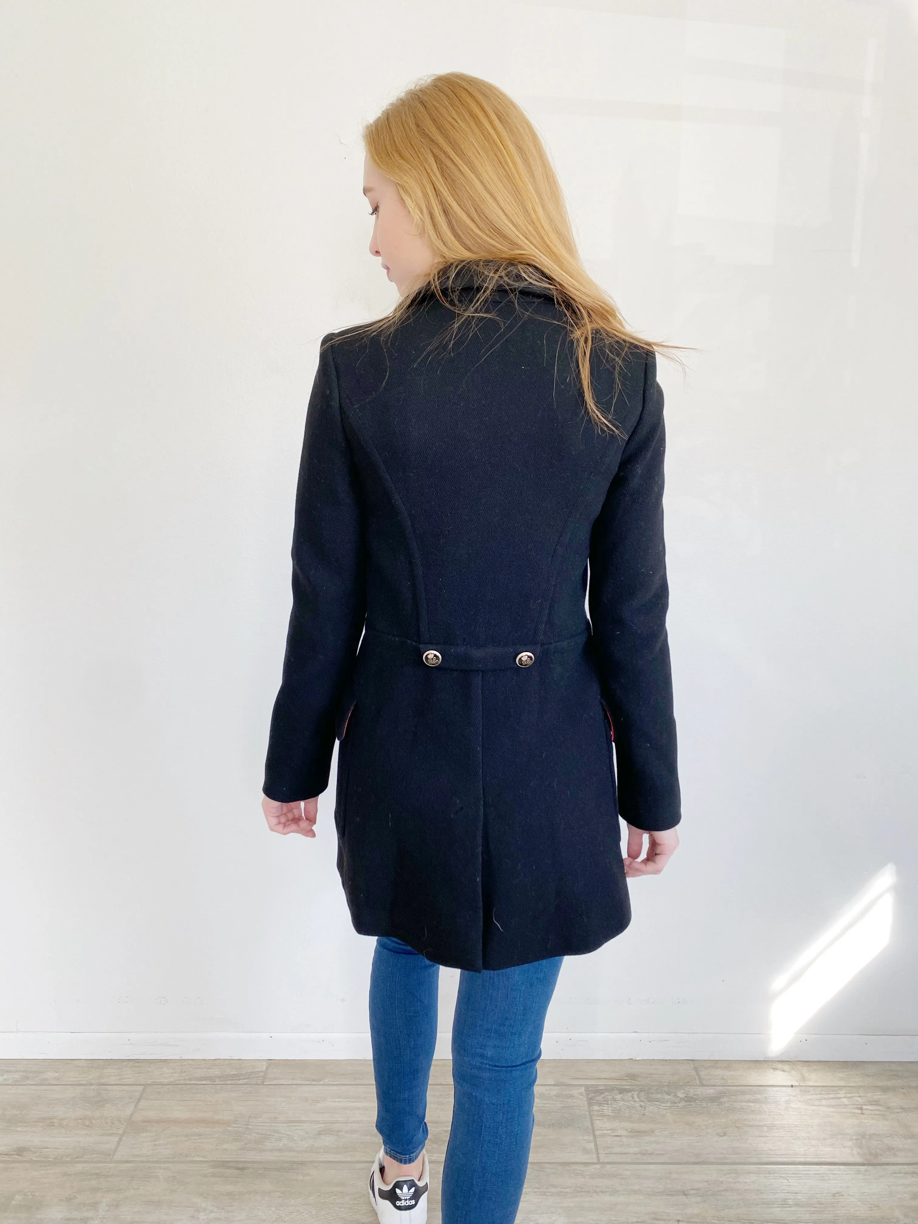 Juicy Couture Wool Black Peacoat Small