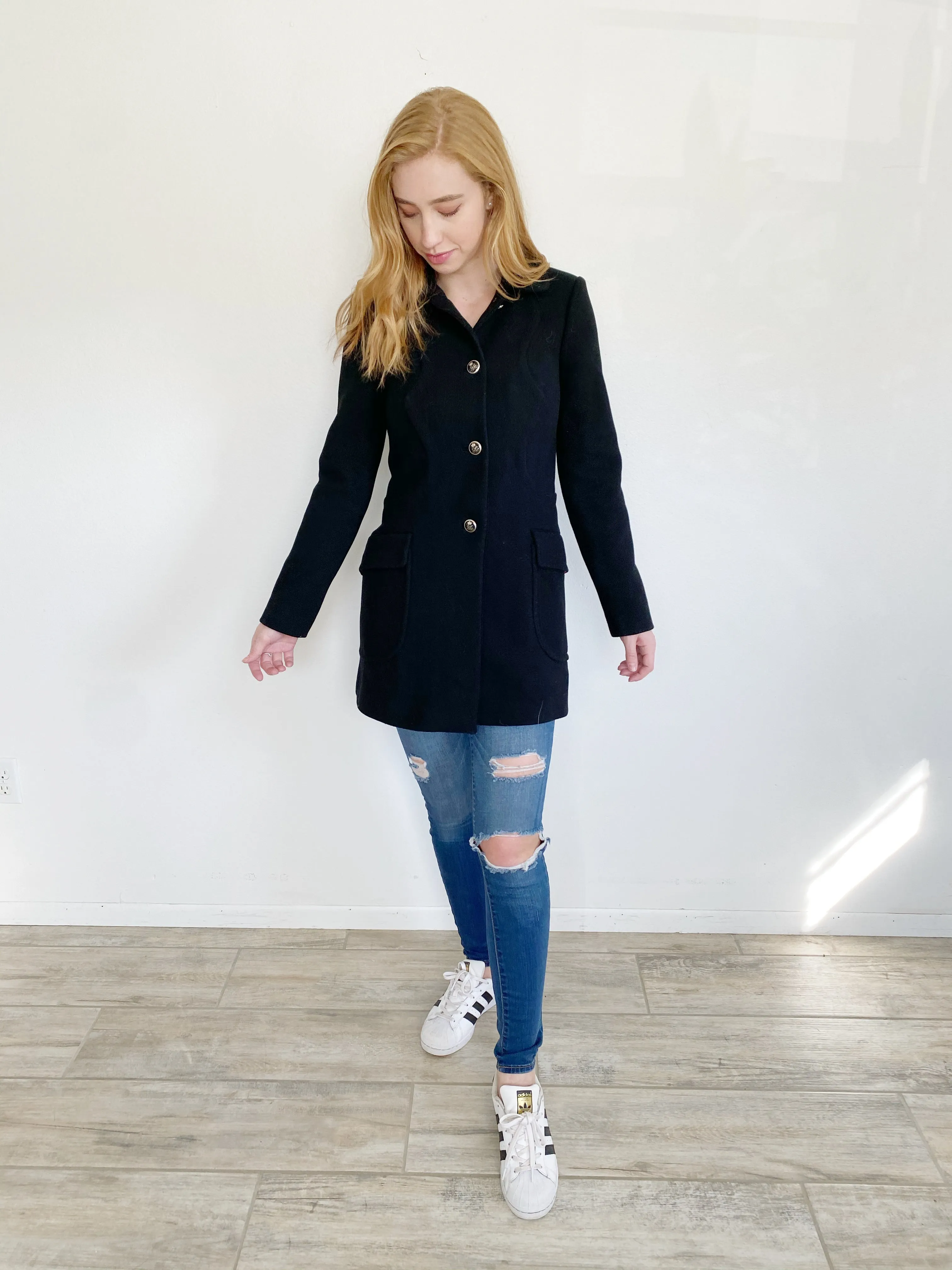 Juicy Couture Wool Black Peacoat Small