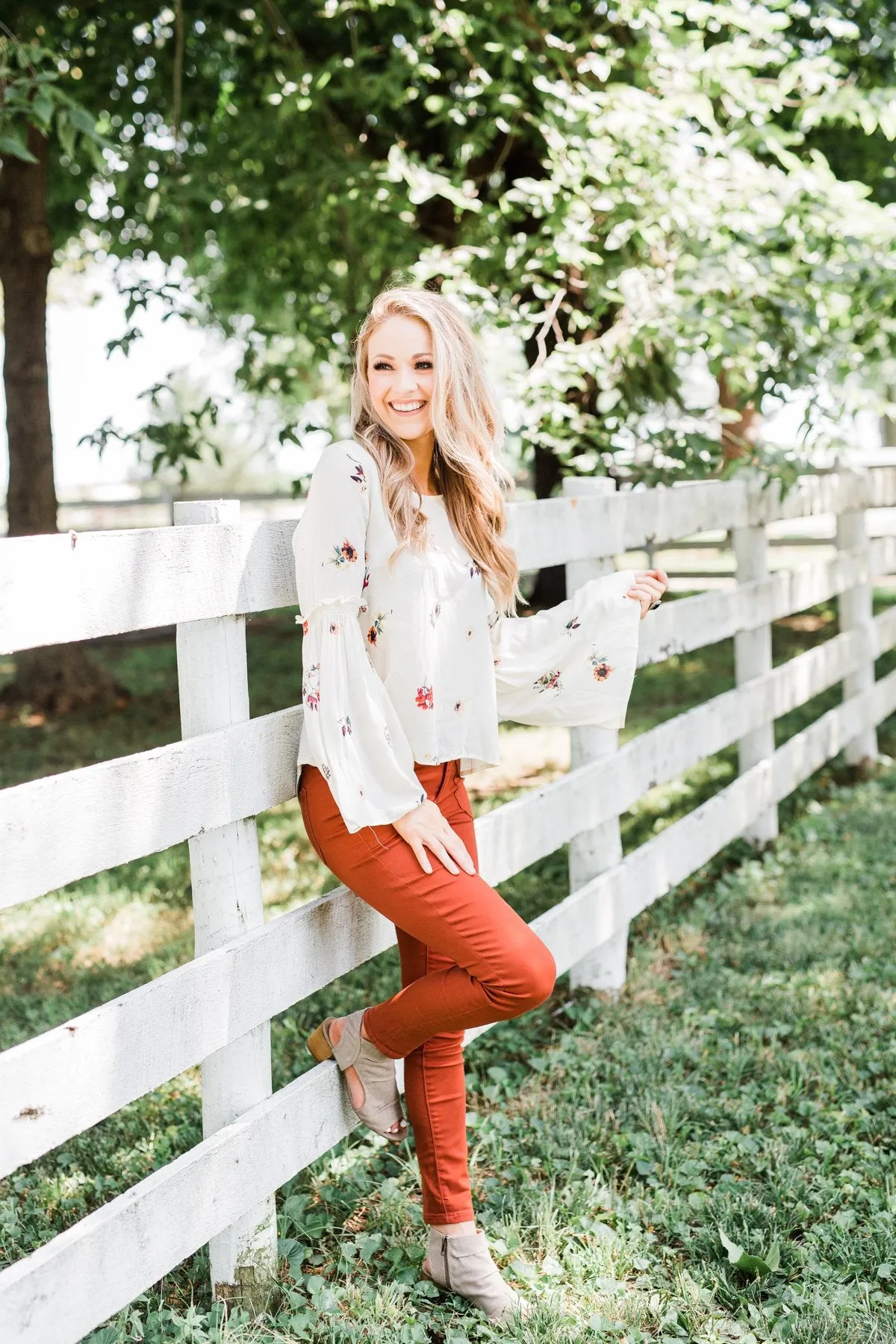 Just The Way You Are Floral Blouse- Ivory
