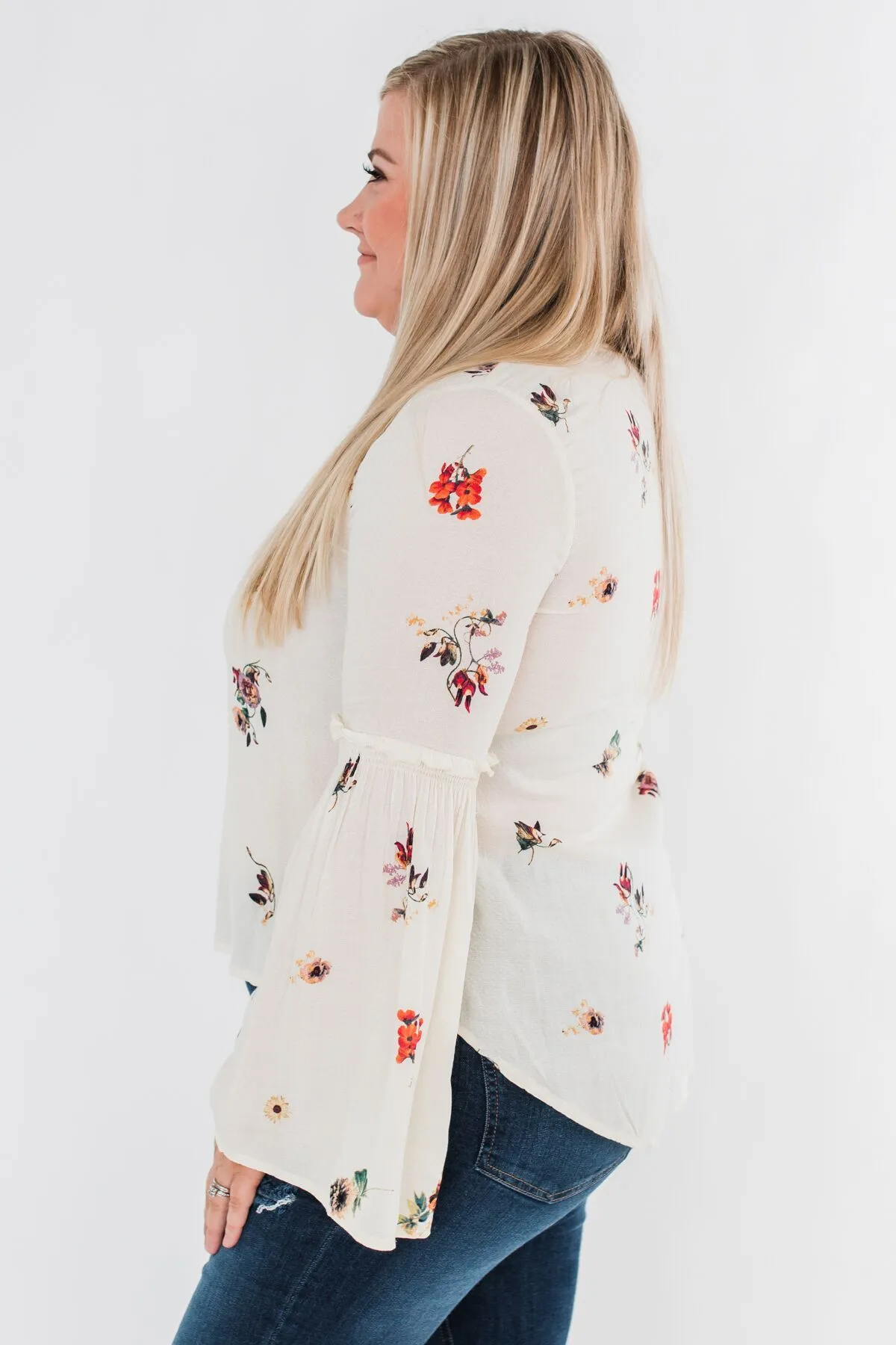 Just The Way You Are Floral Blouse- Ivory