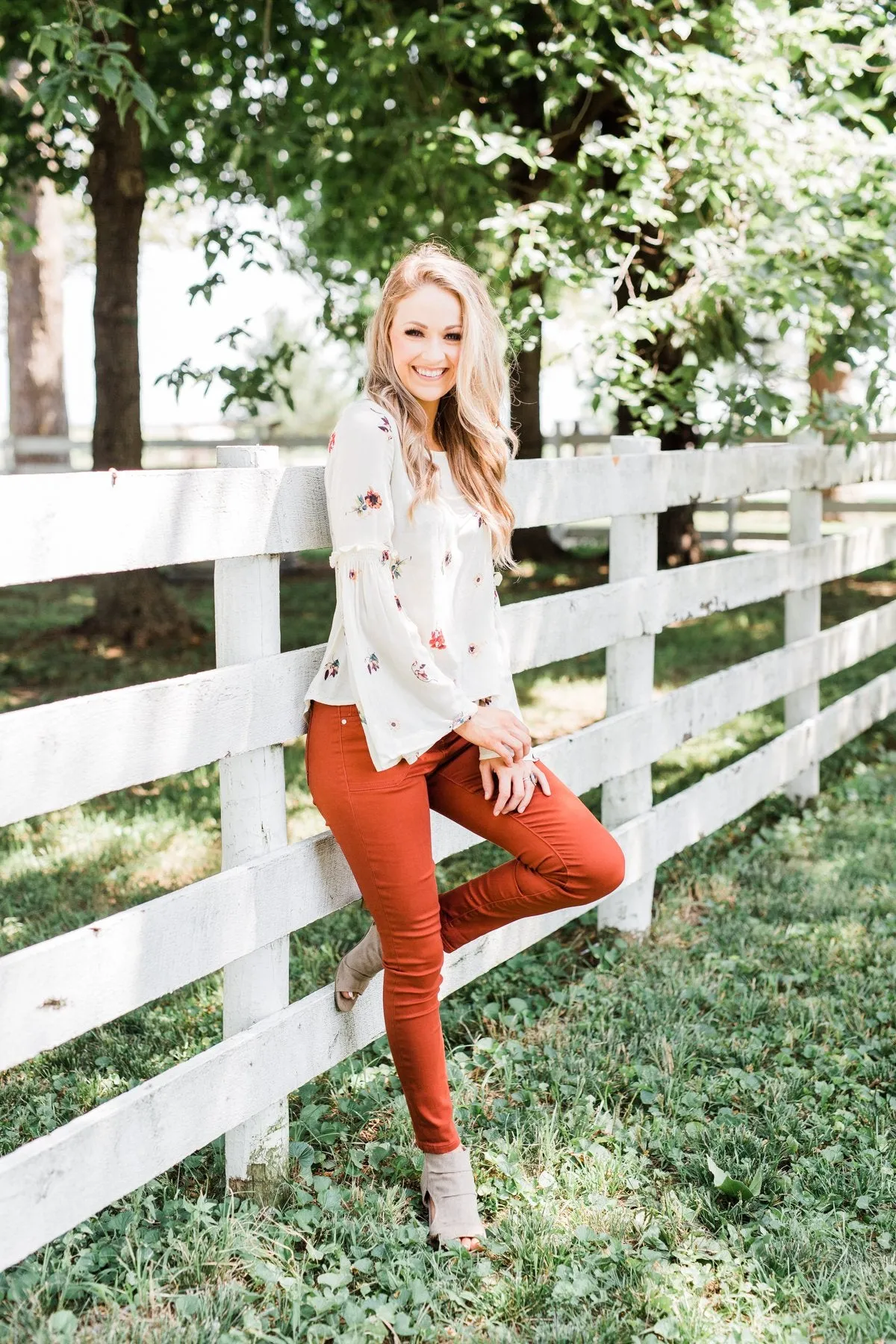 Just The Way You Are Floral Blouse- Ivory