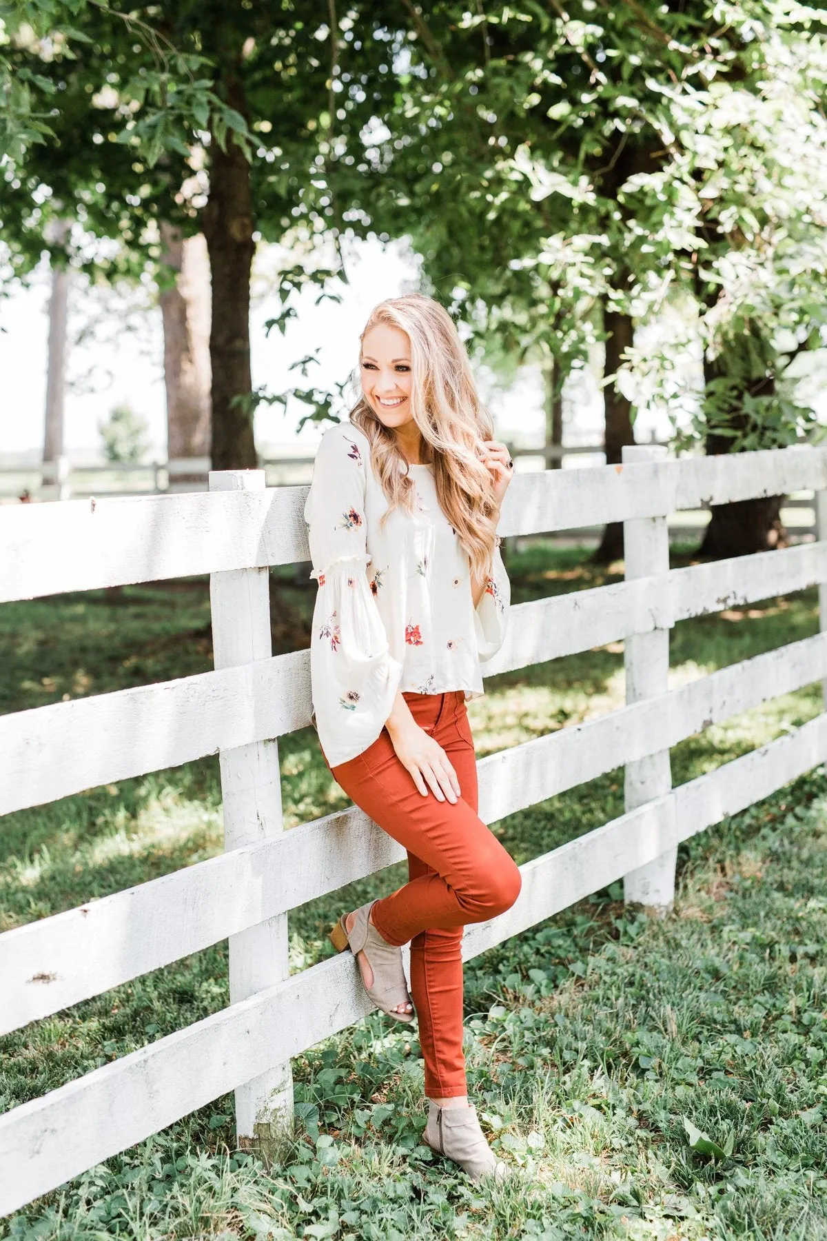 Just The Way You Are Floral Blouse- Ivory