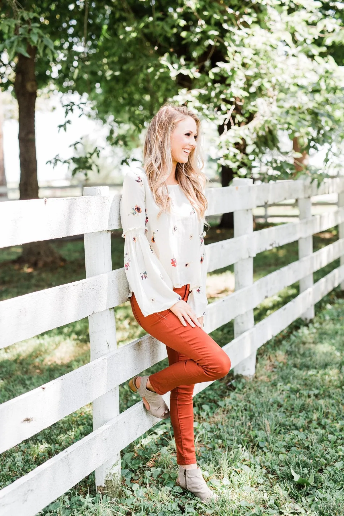 Just The Way You Are Floral Blouse- Ivory
