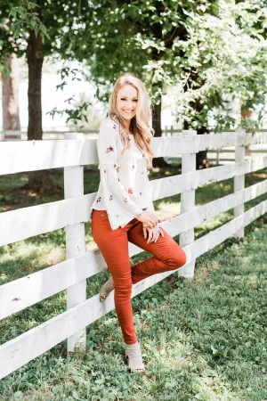Just The Way You Are Floral Blouse- Ivory