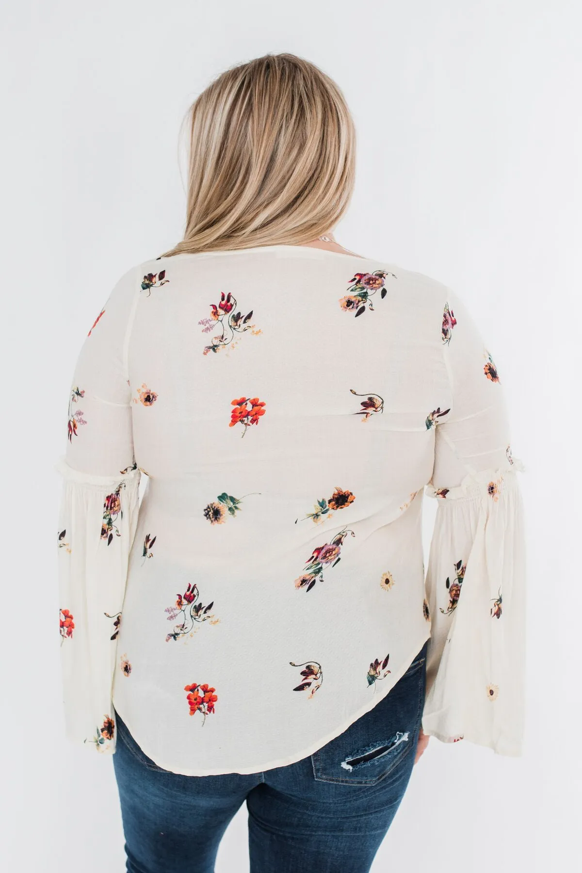 Just The Way You Are Floral Blouse- Ivory