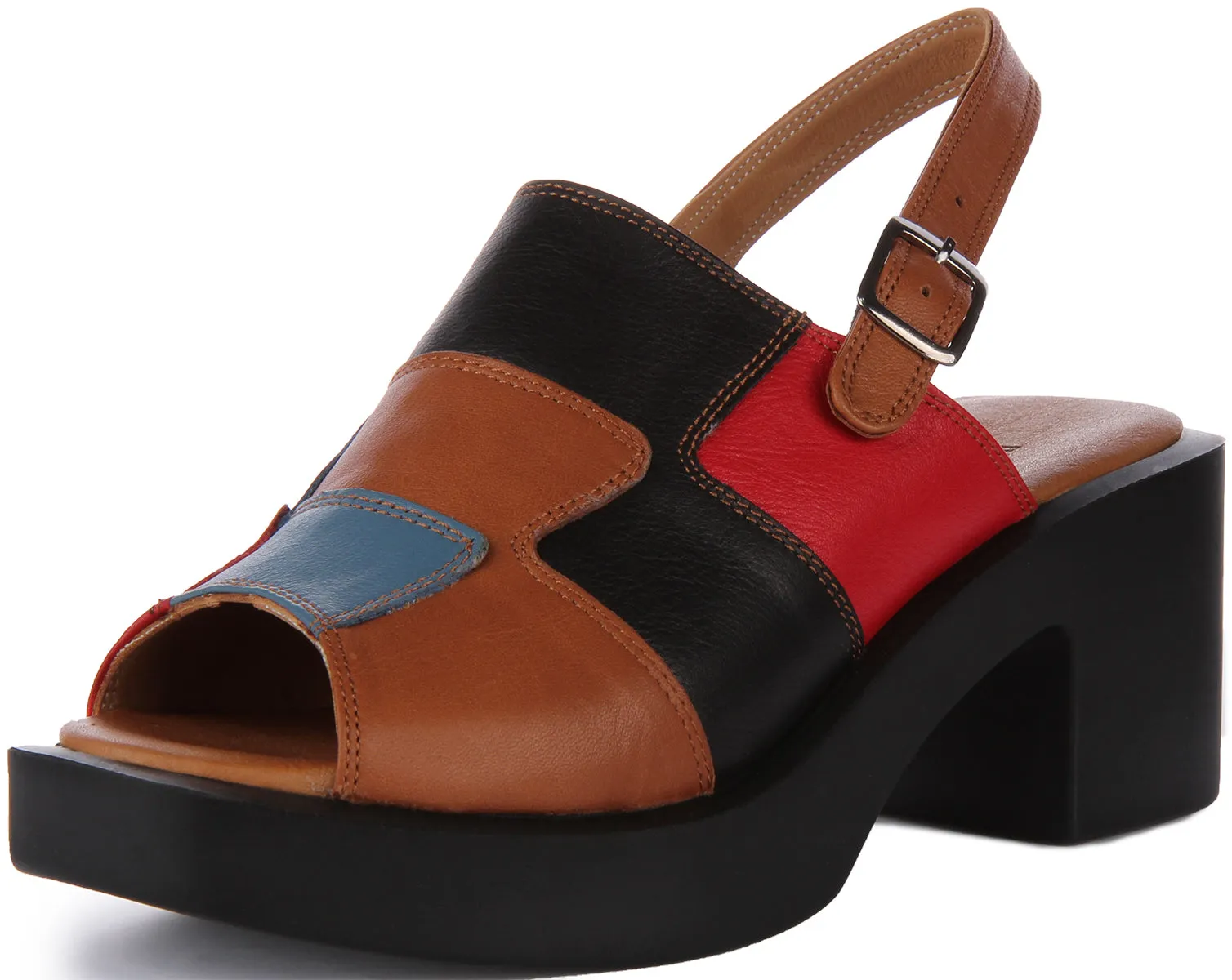 Justinreess England Rachel Peep Toe Sandal In Brown For Women | Secret Sale