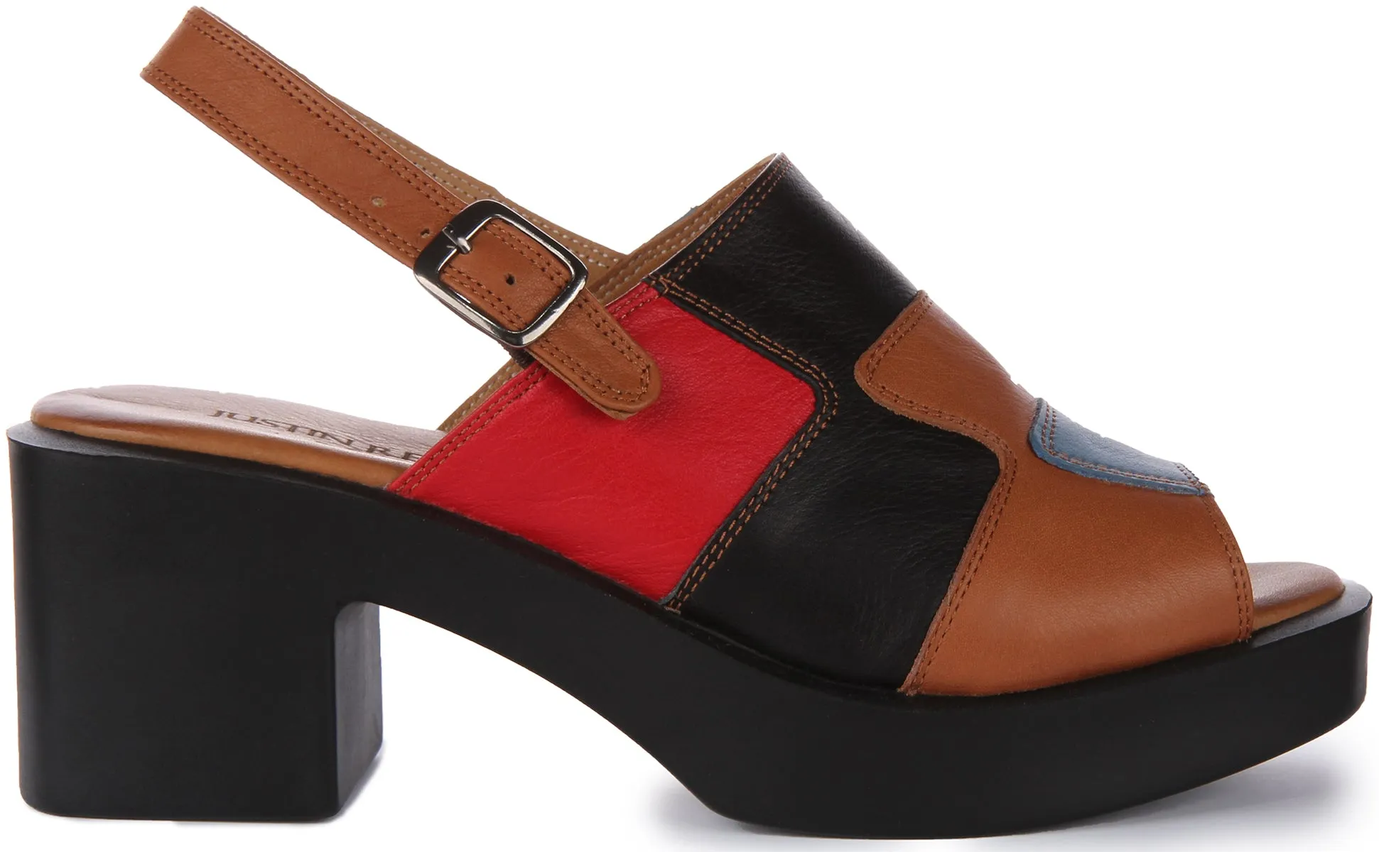 Justinreess England Rachel Peep Toe Sandal In Brown For Women | Secret Sale