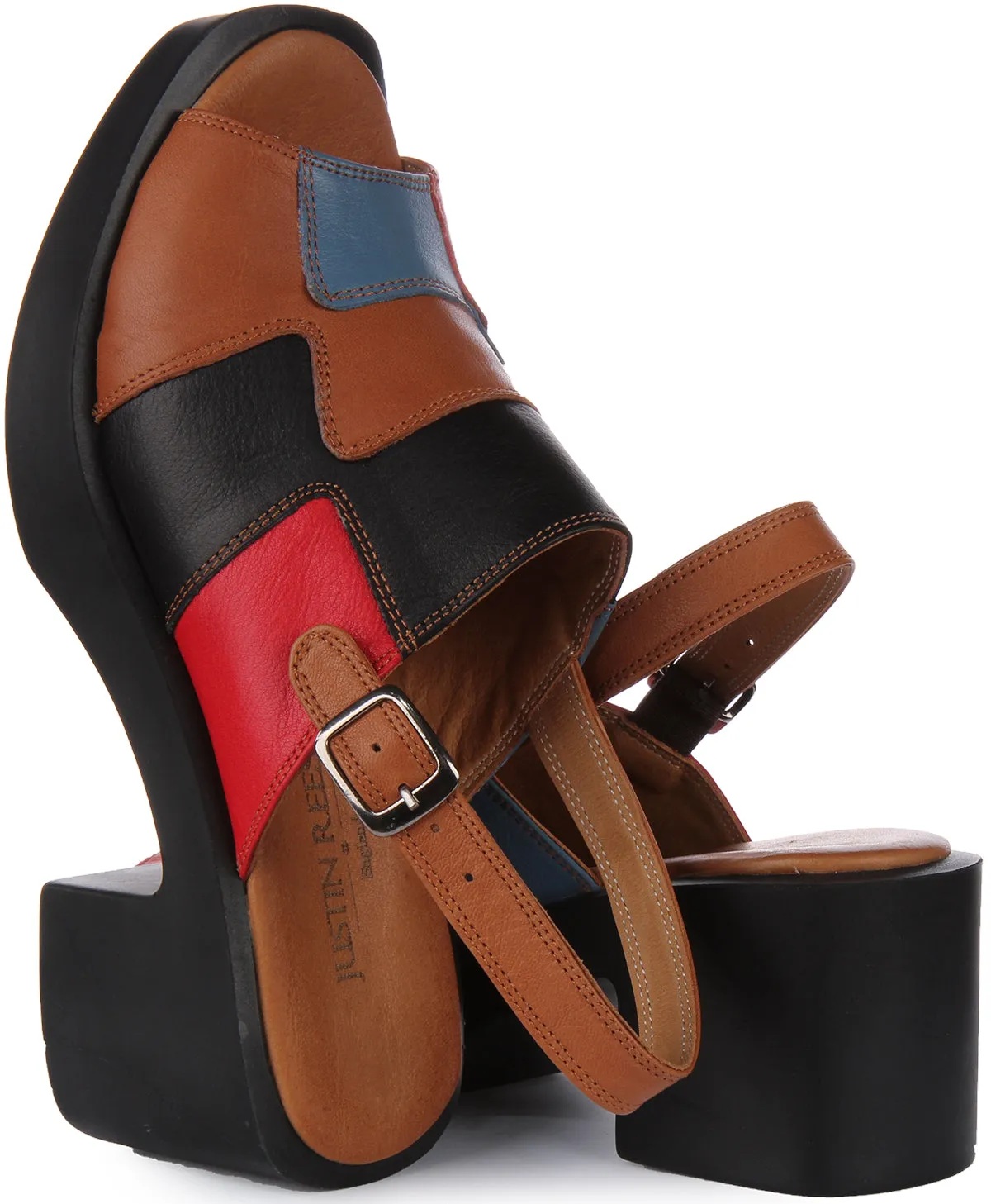 Justinreess England Rachel Peep Toe Sandal In Brown For Women | Secret Sale