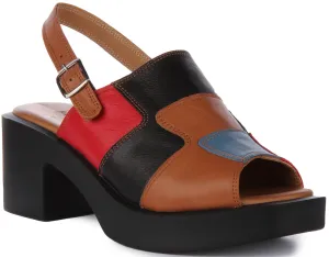 Justinreess England Rachel Peep Toe Sandal In Brown For Women | Secret Sale