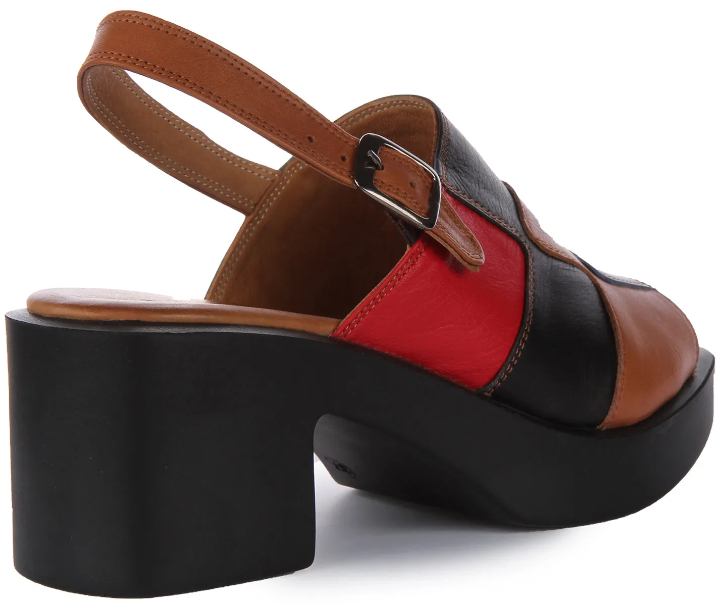 Justinreess England Rachel Peep Toe Sandal In Brown For Women | Secret Sale