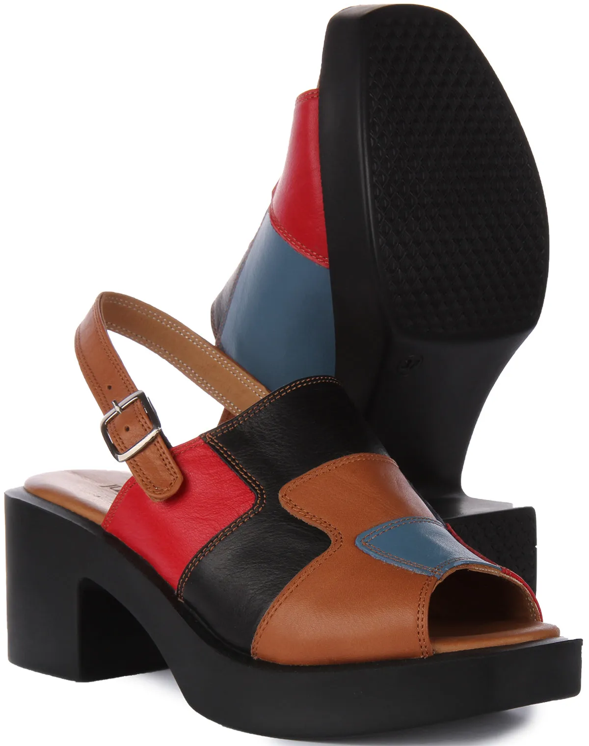 Justinreess England Rachel Peep Toe Sandal In Brown For Women | Secret Sale