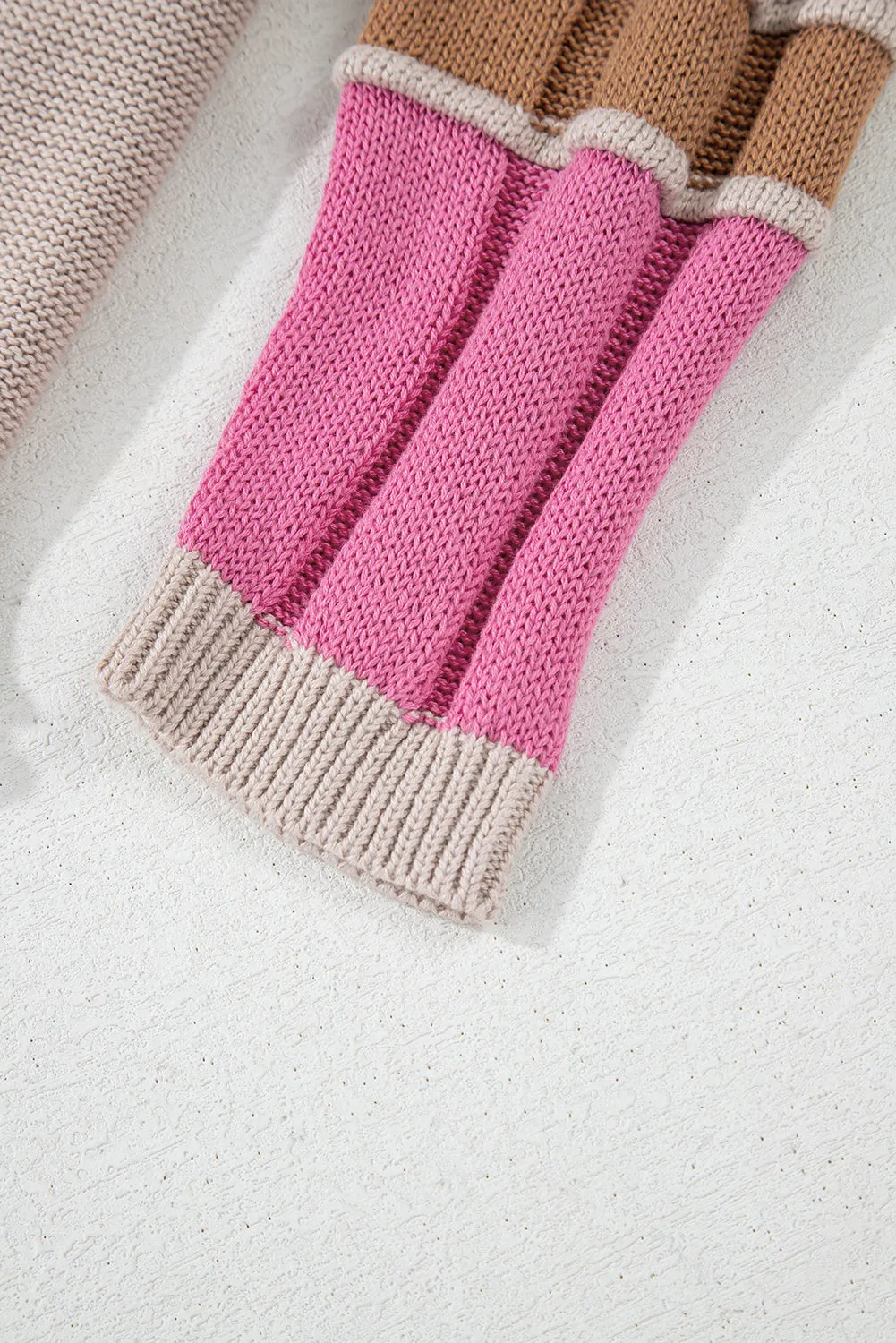 KaleaBoutique Colorblock Exposed Seam Round Neck Sweater
