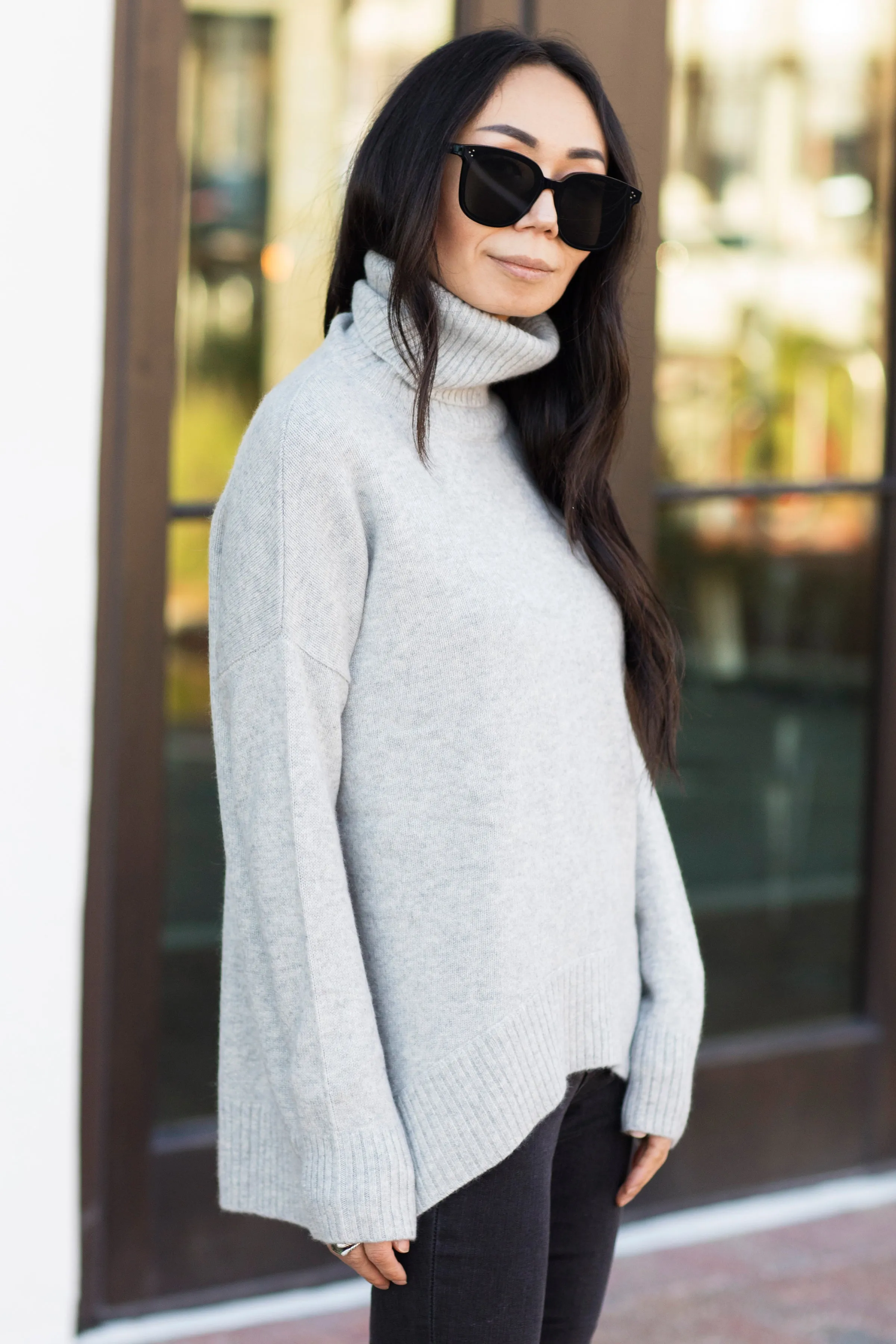 Kate Cashmere Turtleneck - Grey