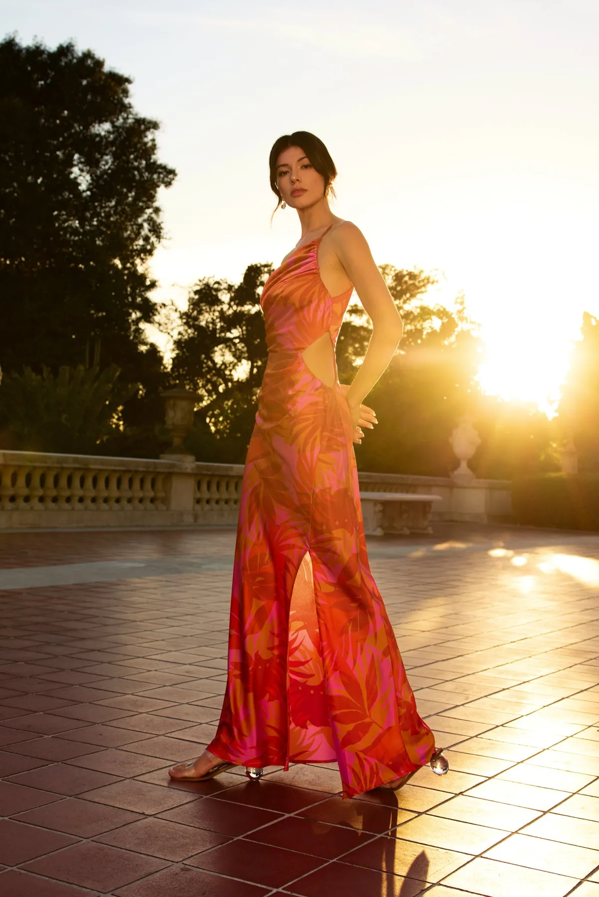 Kellyn One Shoulder Ruched Maxi Dress