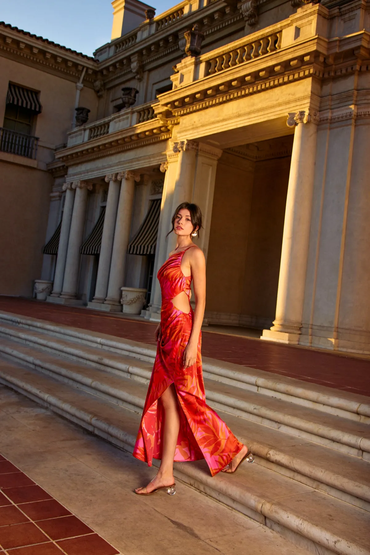 Kellyn One Shoulder Ruched Maxi Dress