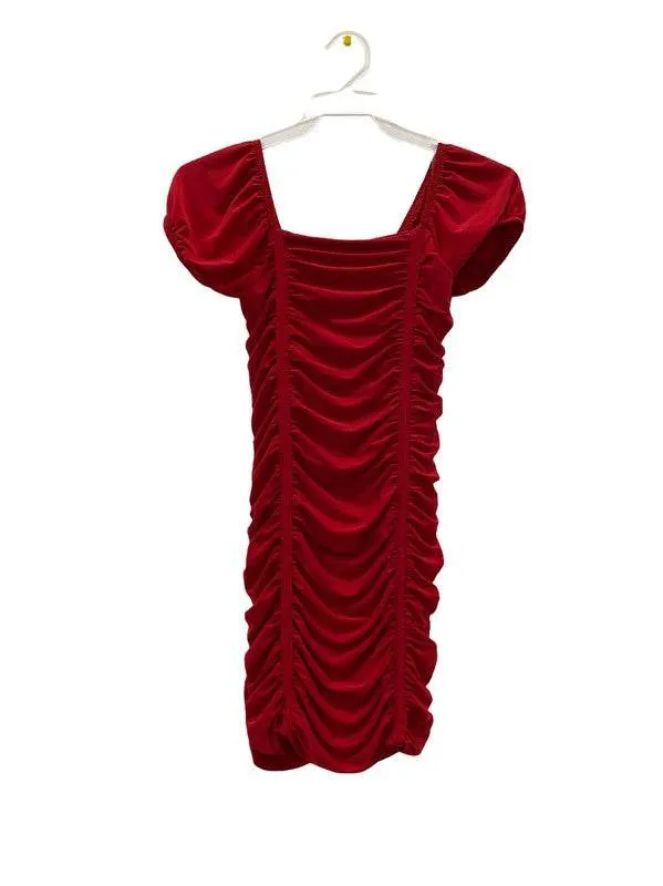 Kids Ruched Short Sleeve Dress