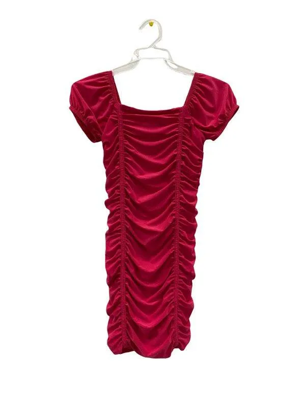 Kids Ruched Short Sleeve Dress