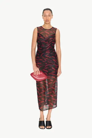 Kinny Mesh Dress Lip Print