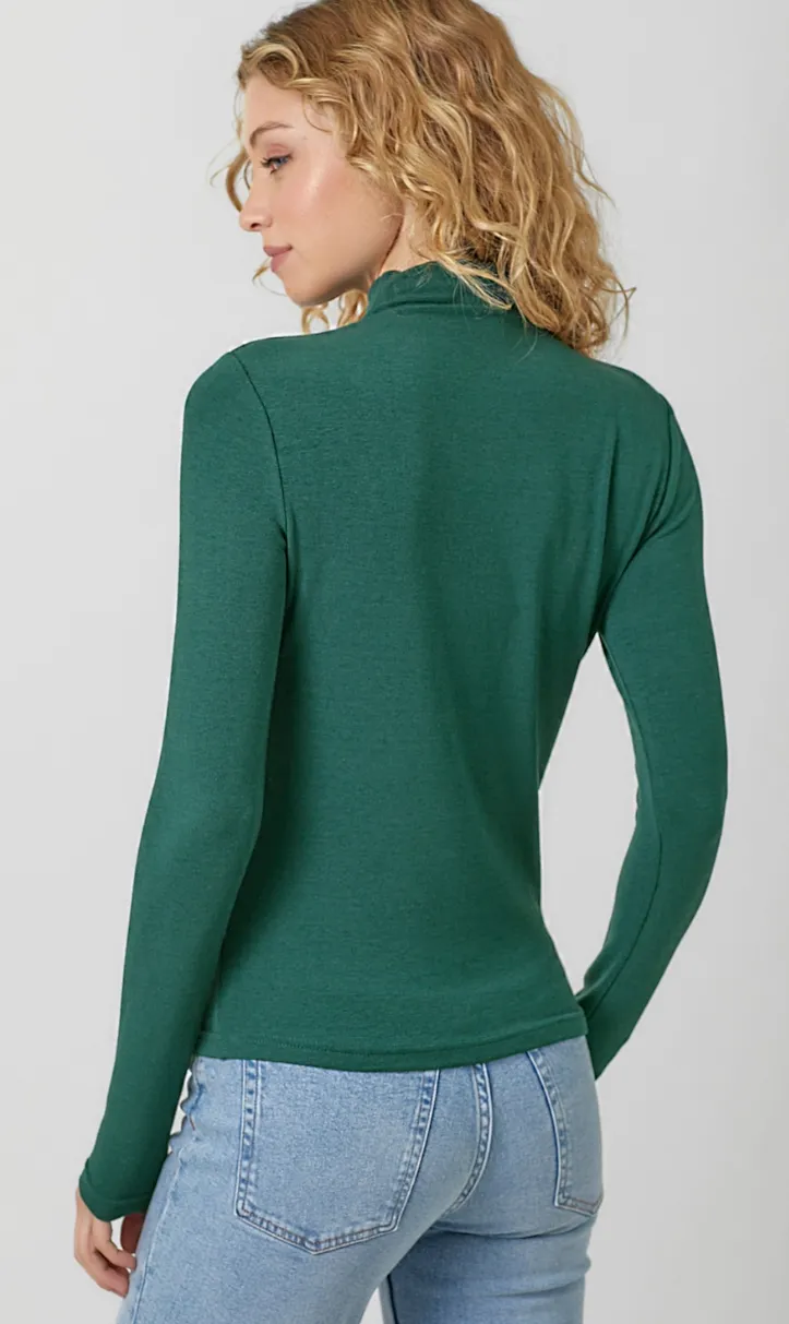 Knit Mock Neck Top- perfect layering piece