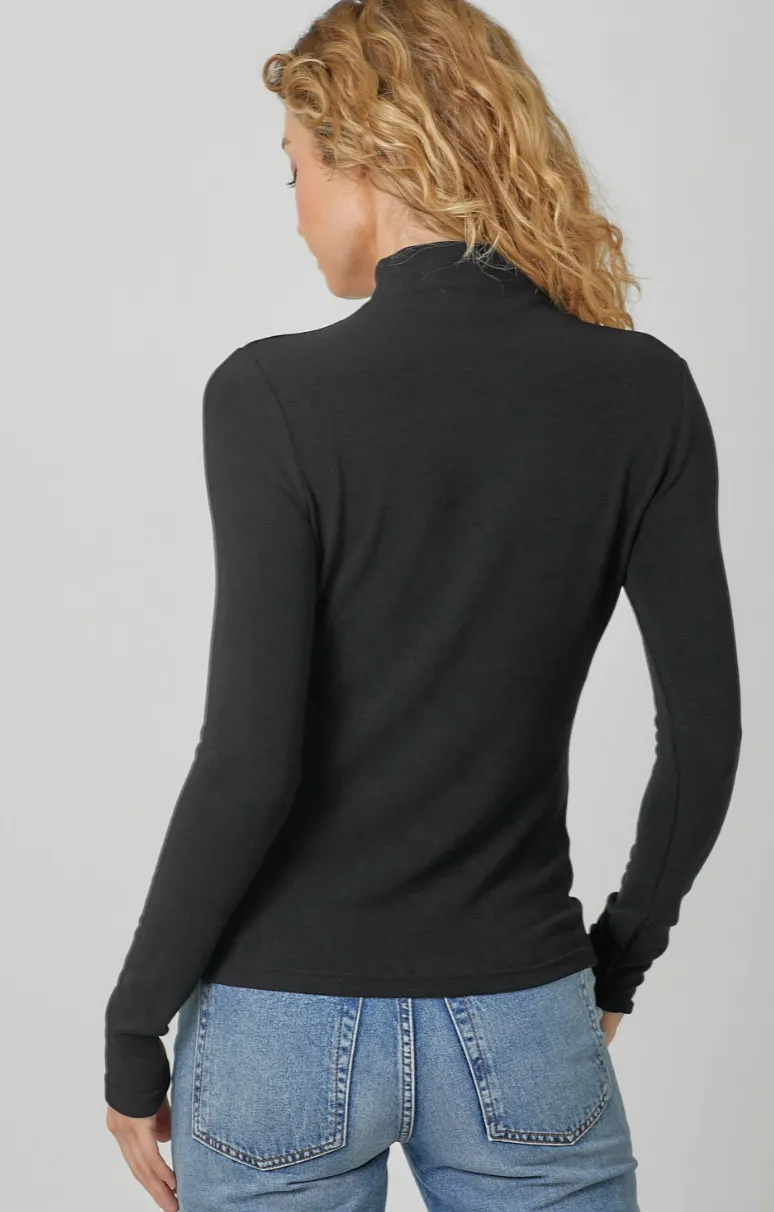 Knit Mock Neck Top- perfect layering piece