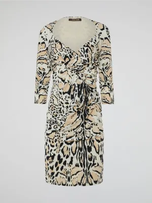 Leopard Print Ruched Dress