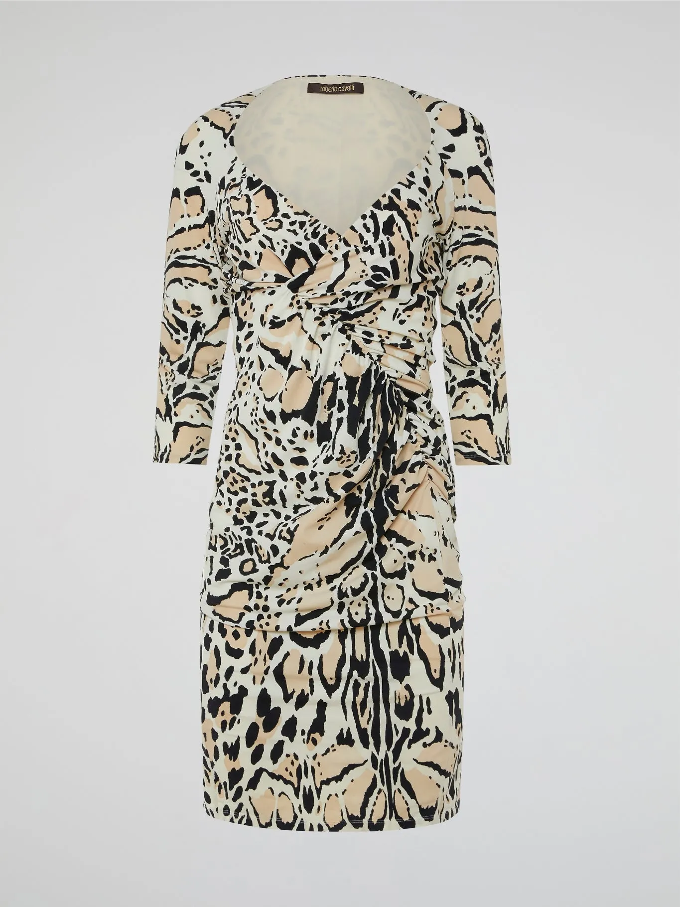 Leopard Print Ruched Dress