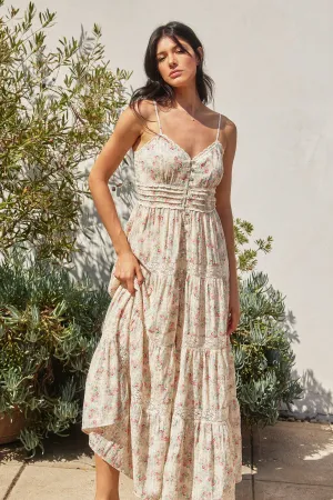 Lilly Lace Trim Tiered Maxi Dress