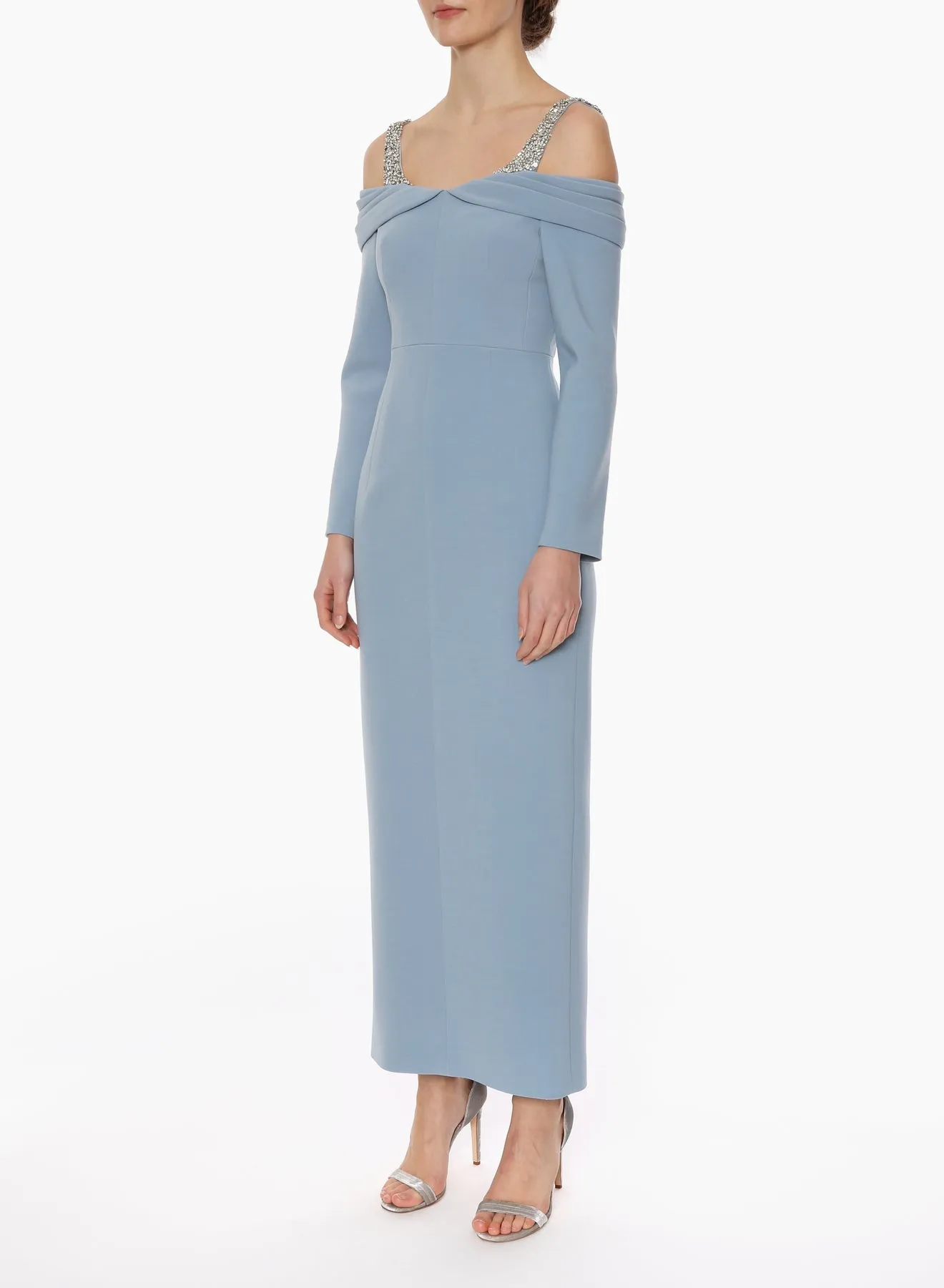 Lina Pale Blue Off The Shoulder Gown