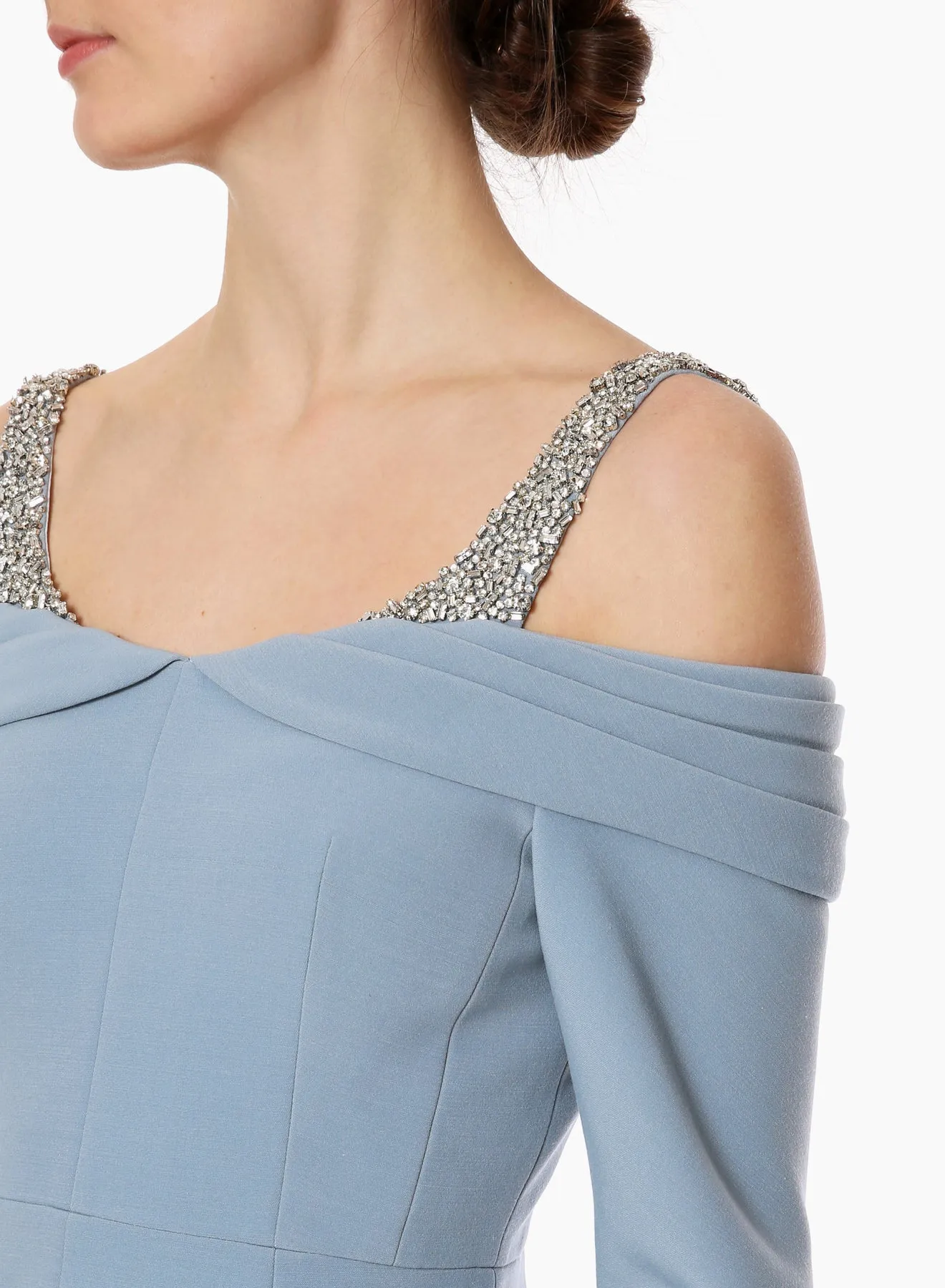 Lina Pale Blue Off The Shoulder Gown